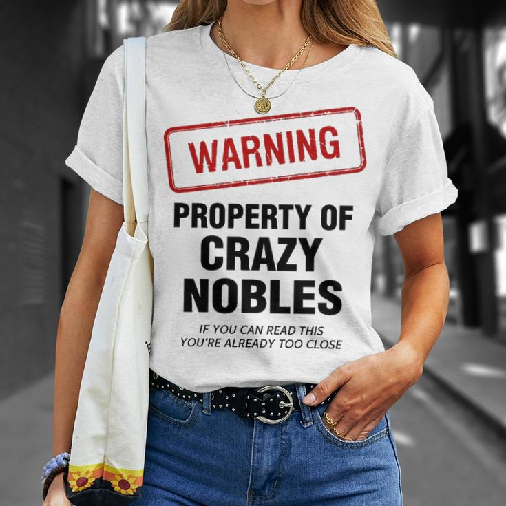 Nobles Name Warning Property Of Crazy Nobles T-Shirt Gifts for Her