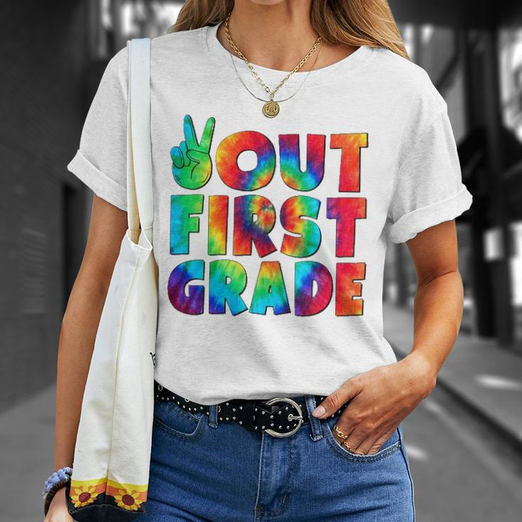 Peace Out First 1St Grade Graduation Last Day Of School Unisex T-Shirt Gifts for Her