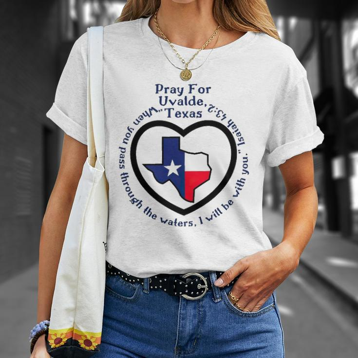 Prayers For Texas Robb Elementary Uvalde Texan Flag Map Unisex T-Shirt Gifts for Her