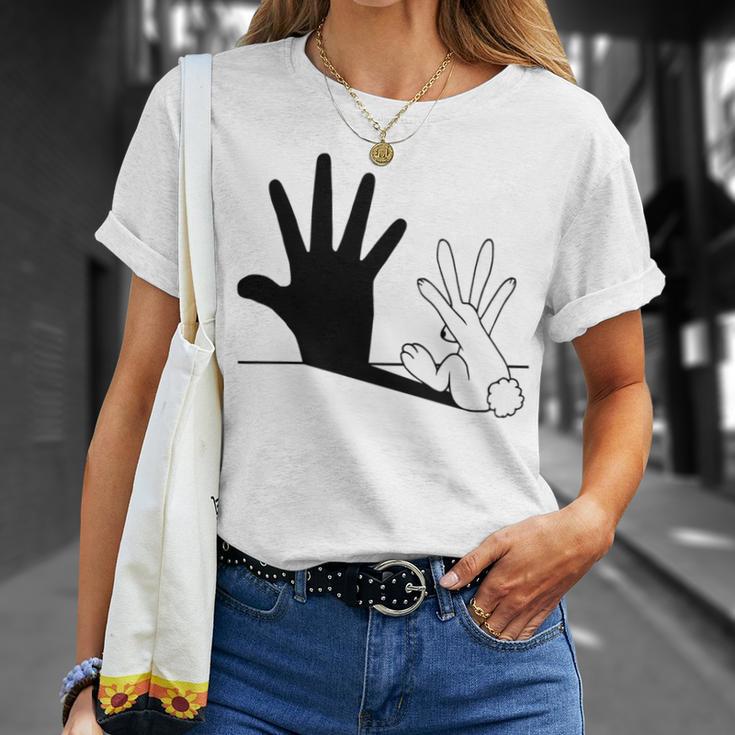 Rabbit Hand Shadow Unisex T-Shirt Gifts for Her