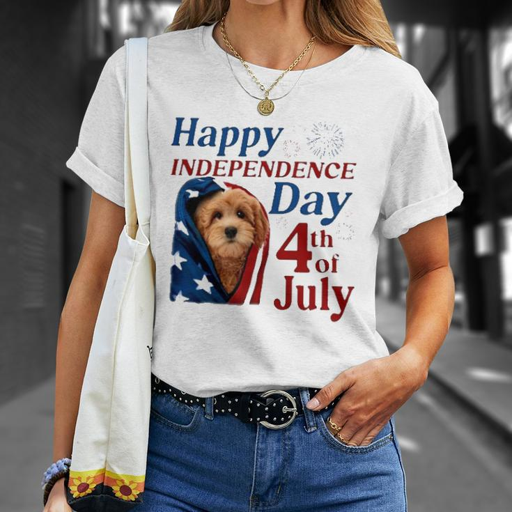 Red Goldendoodle Happy Independence Day 4Th Of July American Flag Unisex T-Shirt Gifts for Her