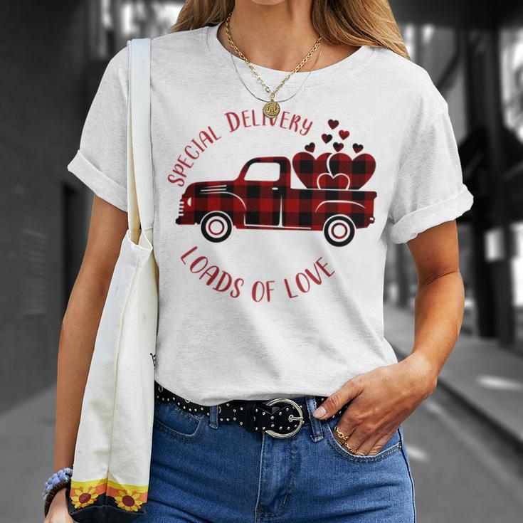 Special Delivery Valentines Car Red Plaid Unisex T-Shirt Gifts for Her