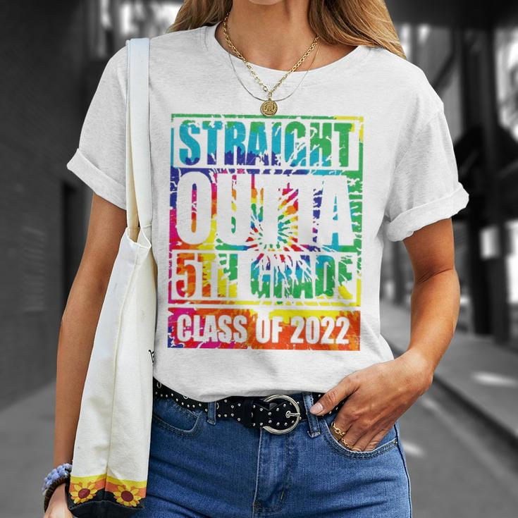 Straight Outta 5Th Grade Class Of 2022 Graduation Tie Dye Unisex T-Shirt Gifts for Her
