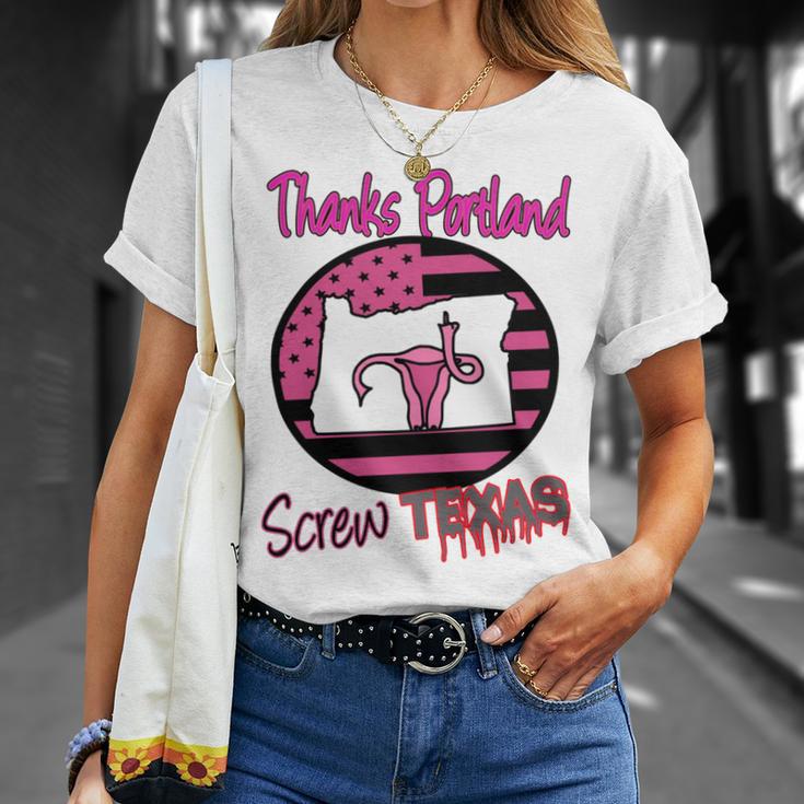 Thanks Portland Screw Texas Mind Your Own Uterus Unisex T-Shirt Gifts for Her