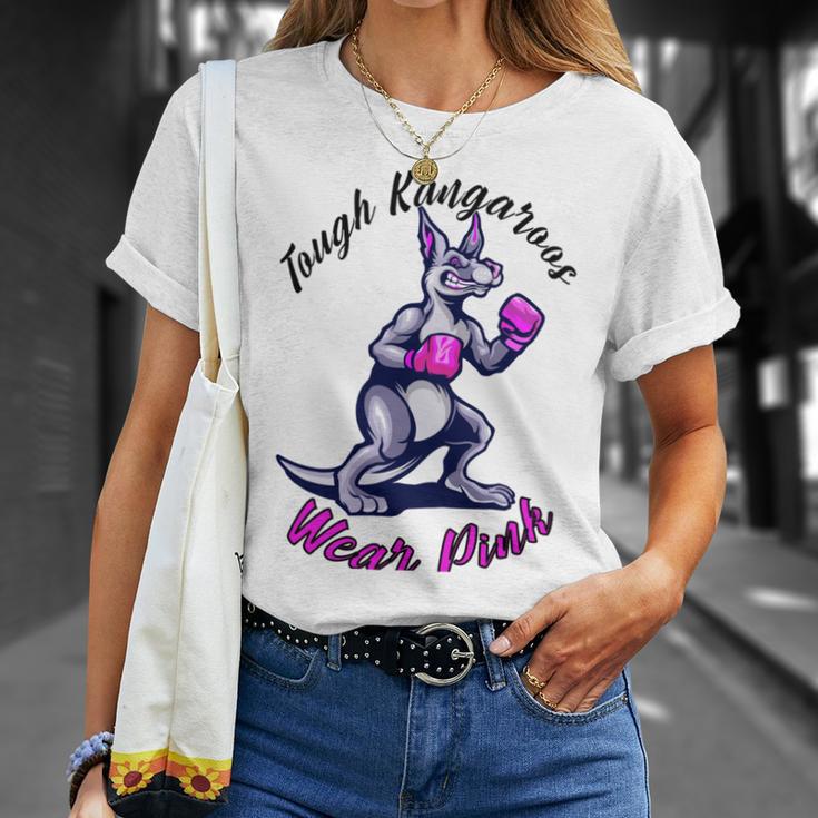 Tough Kangaroos Wear Pink In Support Of Breast Cancer Awareness Unisex T-Shirt Gifts for Her