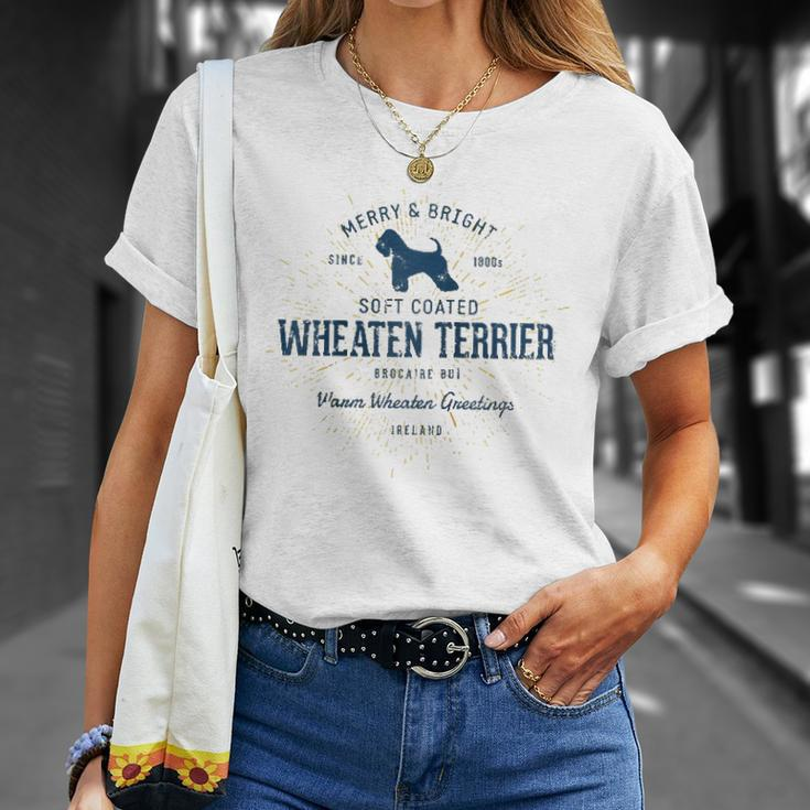 Vintage Style Retro Soft Coated Wheaten Terrier Raglan Baseball Tee Unisex T-Shirt Gifts for Her