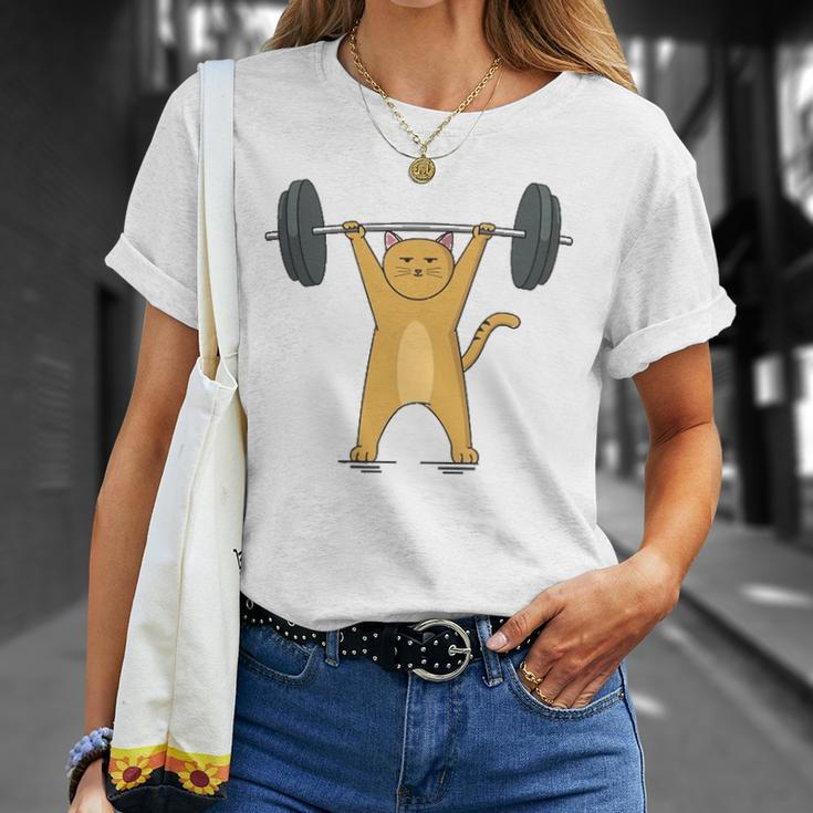 Weightlifting - Cat Barbell Fitness Lovers Gift Unisex T-Shirt Gifts for Her