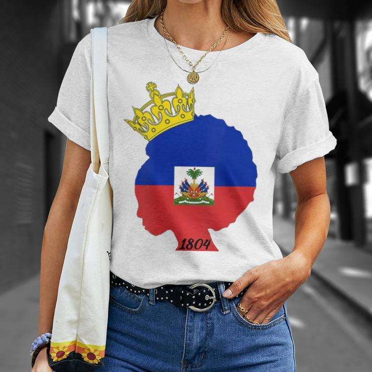 Womens Haitian Afro Queen 1804 Haiti Flag Day Crown Women Gift Unisex T-Shirt Gifts for Her