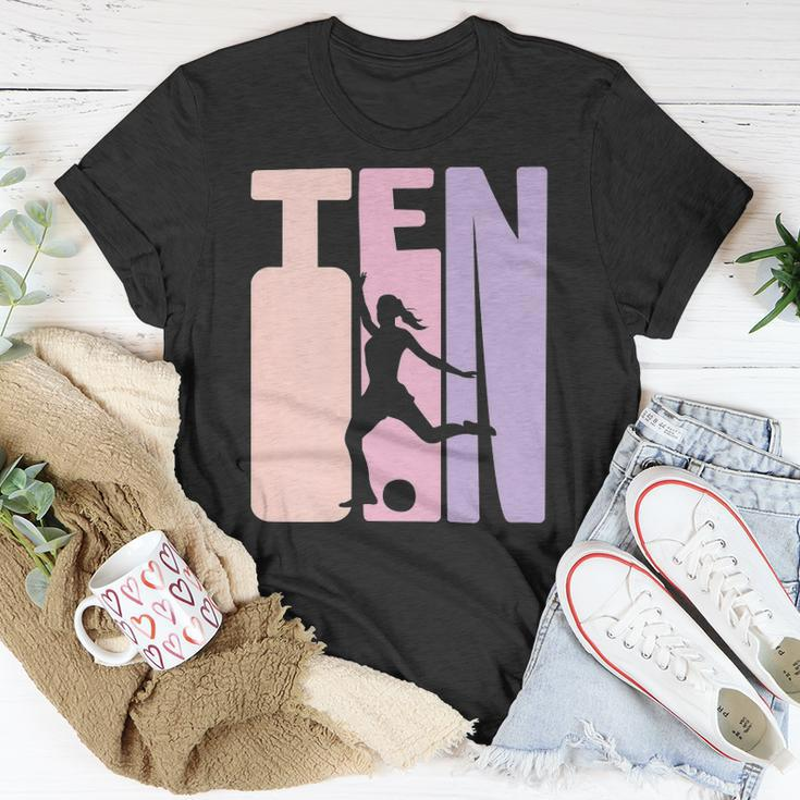 10 Years Soccer Girls Gift 10Th Birthday Football Player Unisex T-Shirt Unique Gifts