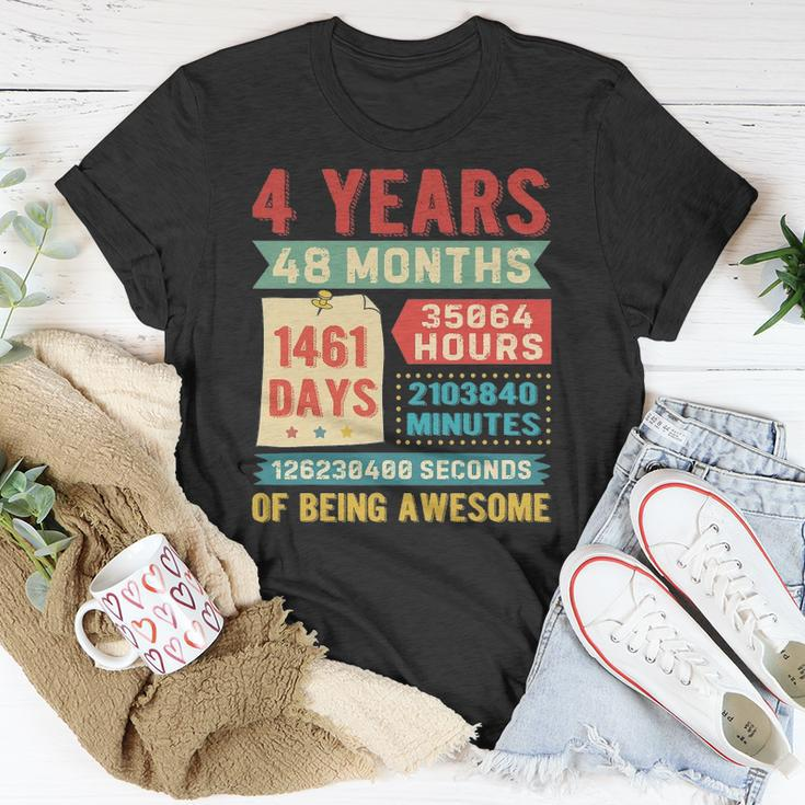 4Th Birthday For Girls Boys 4 Years Old Being Awesome Bday Unisex T-Shirt Unique Gifts
