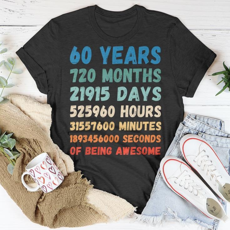 60Th Birthday 60 Years Of Being Awesome Wedding Anniversary Unisex T-Shirt Funny Gifts