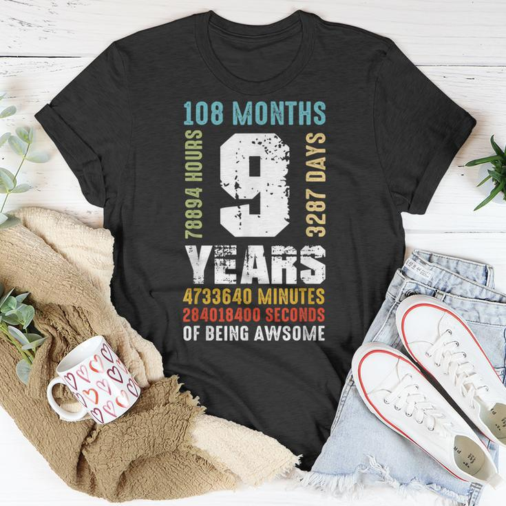9 Years Being Awesome 9Th Birthday Gift Boy Girl Unisex T-Shirt Unique Gifts