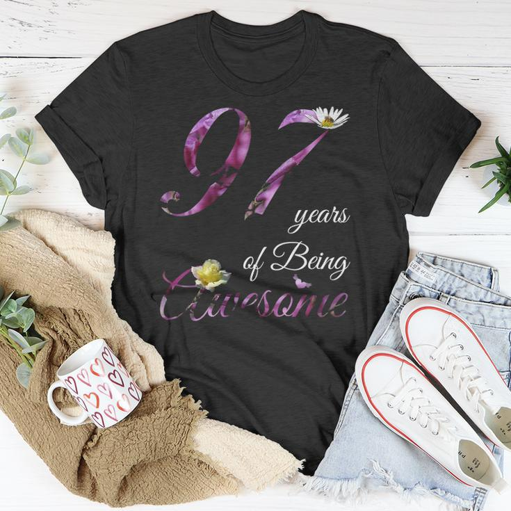 97 Years Old Awesome Floral 1925 97Th Birthday Gift Unisex T-Shirt Unique Gifts