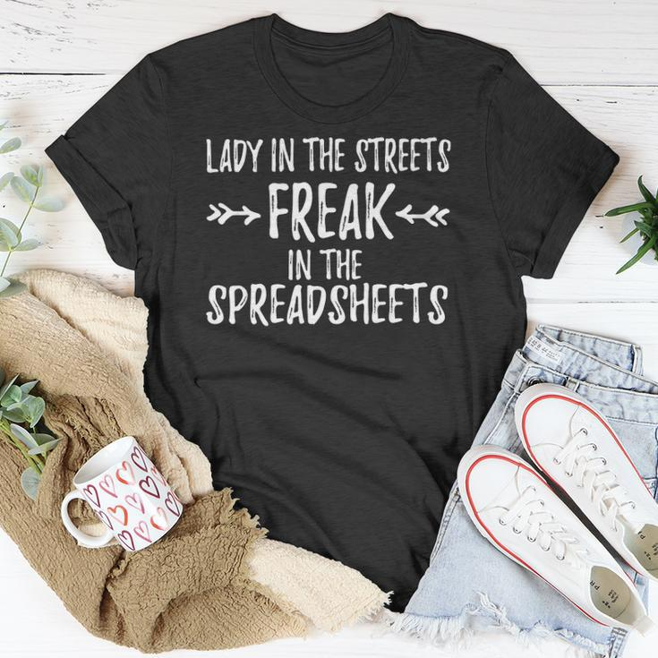 Accountant Lady In The Sheets Freak In The Spreadsheets Unisex T-Shirt Unique Gifts
