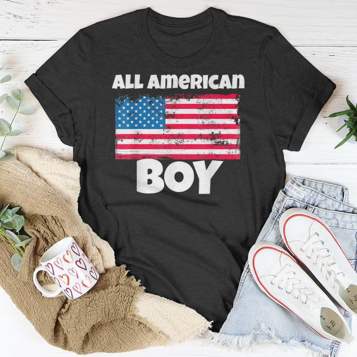 All American Boy Usa Flag Distressed 4Th Of July Unisex T-Shirt Unique Gifts