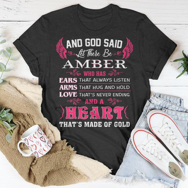 Amber Name And God Said Let There Be Amber T-Shirt Funny Gifts