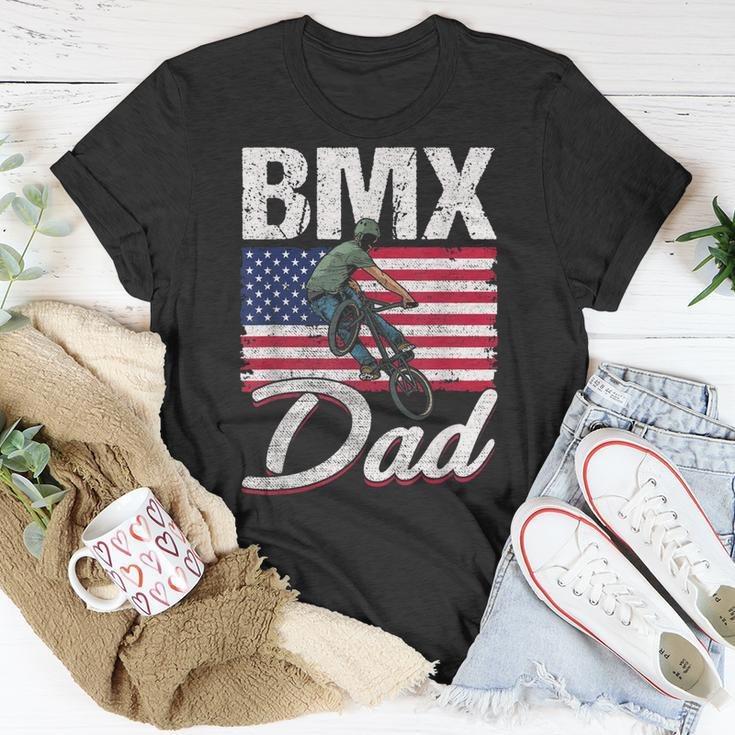American Flag Bmx Dad Fathers Day Funny 4Th Of July Unisex T-Shirt Funny Gifts