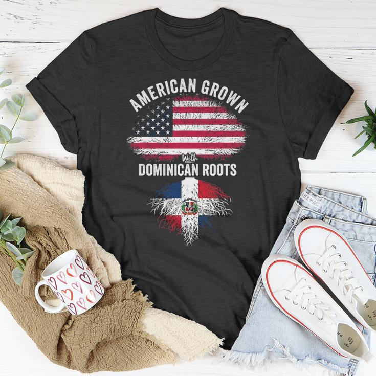 American Grown With Dominican Roots Usa Dominican Flag Unisex T-Shirt Unique Gifts