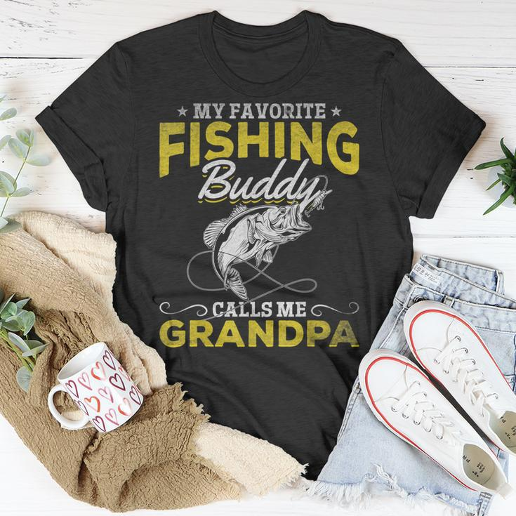 Angler I My Favorite Fishing Buddy Calls Me Grandpa Fishing T-shirt Personalized Gifts