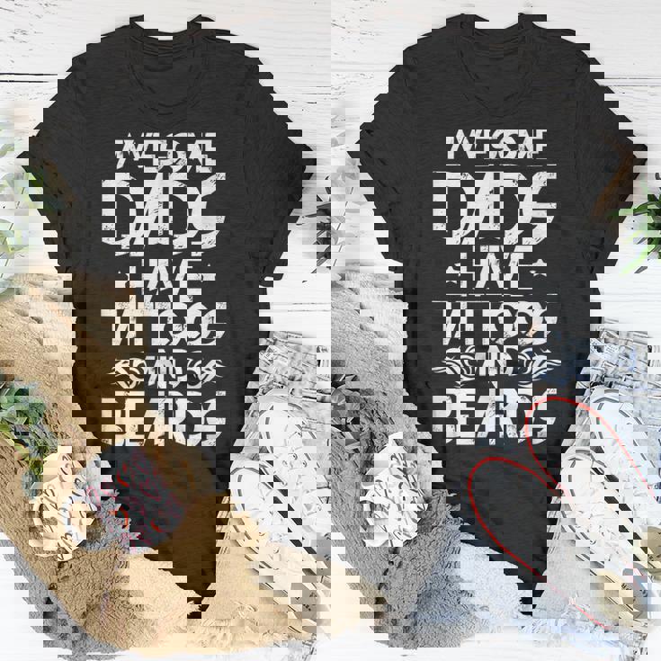 Awesome Dads Have Tattoos And Beards Bearded Dad Fathers Day T-shirt Personalized Gifts Awesome Dads Have Tattoos And Beards Bearded Dad Fathers Day T-shirt Personalized Gifts