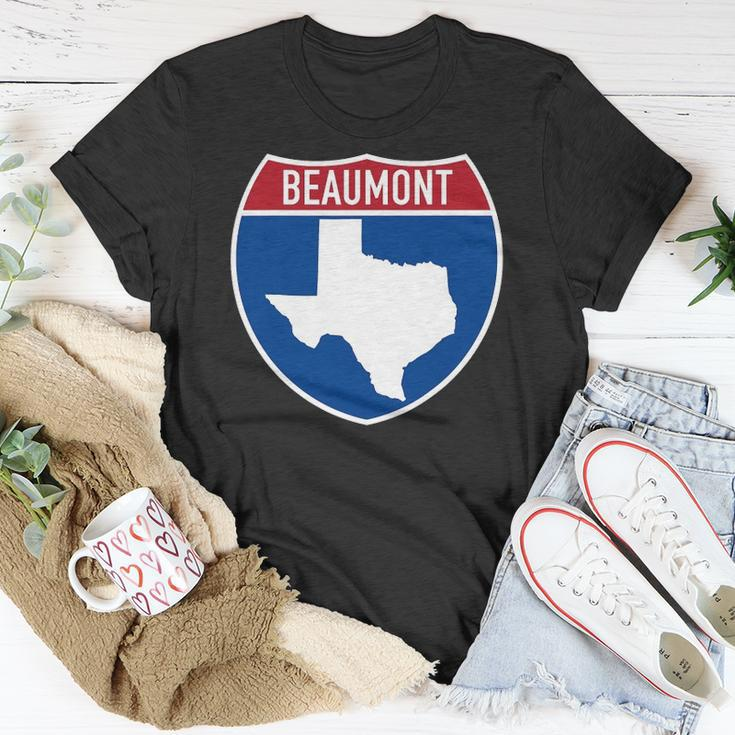 Beaumont Texas Tx Interstate Highway Vacation Souvenir Unisex T-Shirt Unique Gifts