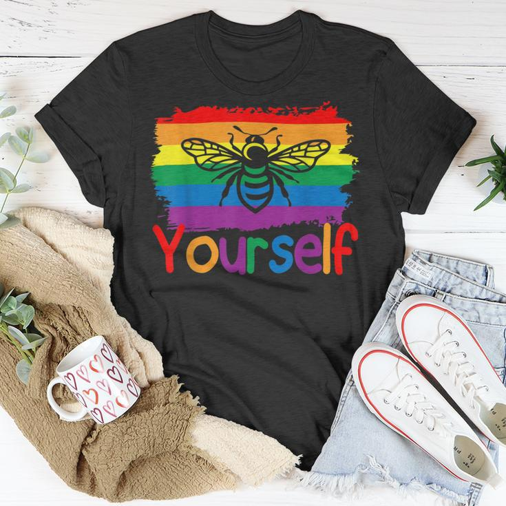 Bee Bee Bee Yourself Butterfly Gay Pride Lgbtq Funny Rainbow Bee Bee V2 Unisex T-Shirt Unique Gifts