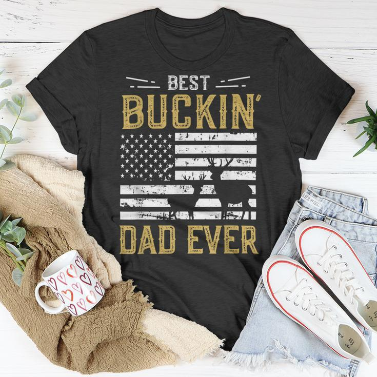 Best Buckin Dad Ever Funny Deer Hunter Cool Hunting Unisex T-Shirt Unique Gifts