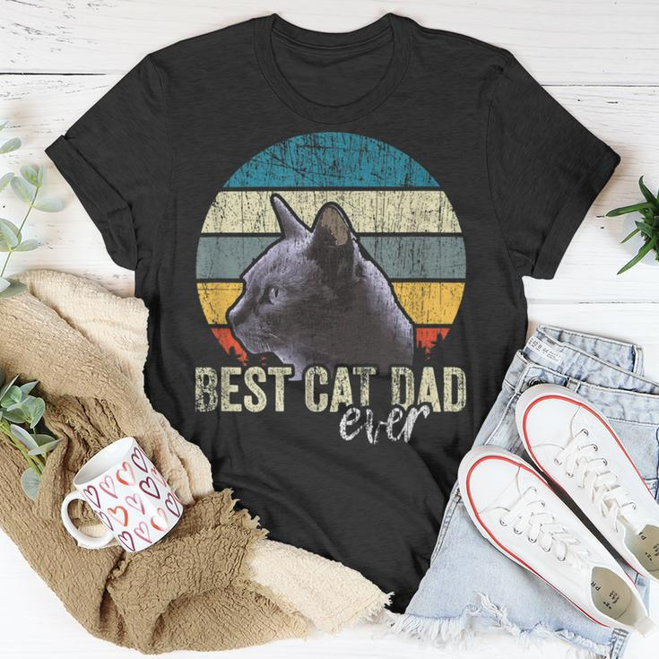Best Cat Dad Ever Vintage Cat Daddy Father Unisex T-Shirt Unique Gifts