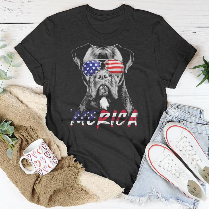 Boxer Dog American Usa Flag Merica 4Th Of July Dog Lover Unisex T-Shirt Unique Gifts