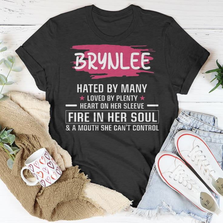 Brynlee Name Brynlee Hated By Many Loved By Plenty Heart On Her Sleeve T-Shirt Funny Gifts