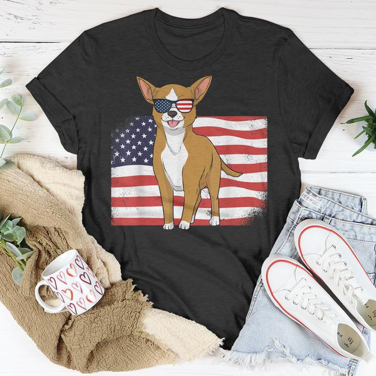 Chihuahua Dad & Mom American Flag 4Th Of July Usa Funny Dog Unisex T-Shirt Funny Gifts
