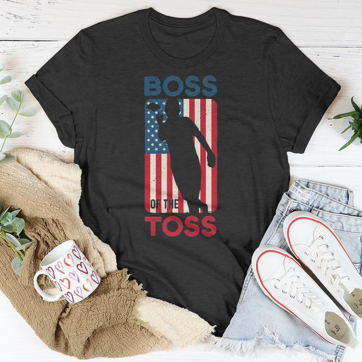 Cornhole S For Men Boss Of The Toss 4Th Of July Unisex T-Shirt Unique Gifts
