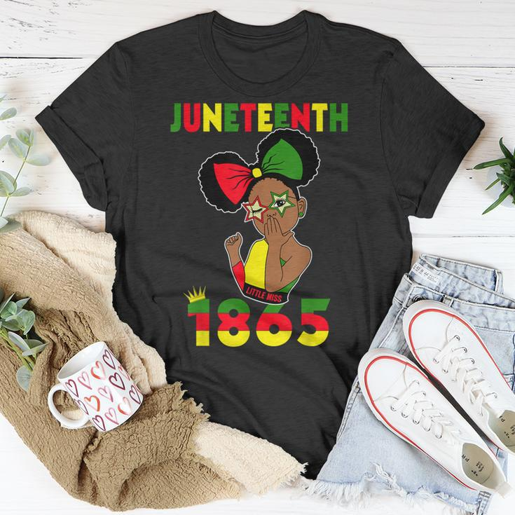 Cute Black Messy Bun Junenth Celebrating 1865 Girls Kids Unisex T-Shirt Unique Gifts