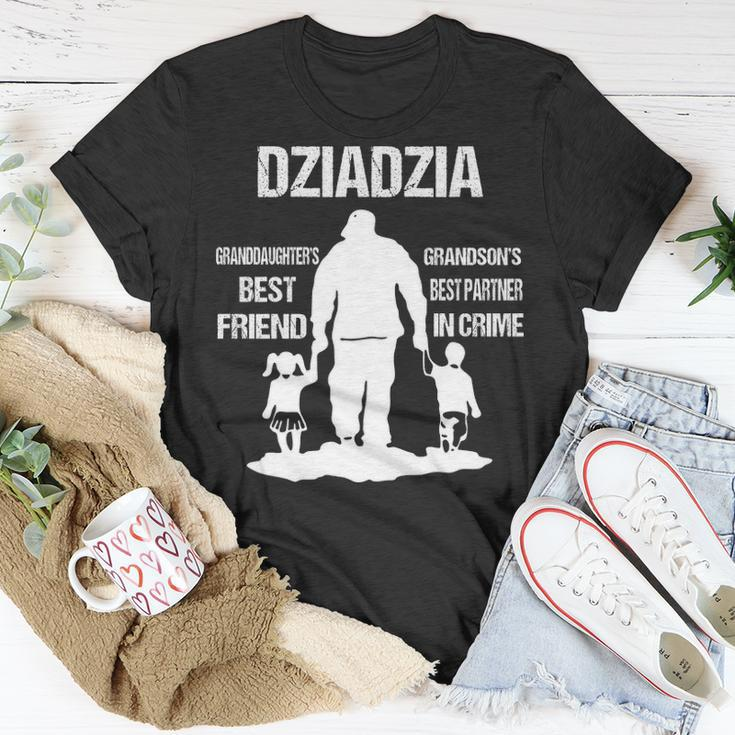 Dziadzia Grandpa Dziadzia Best Friend Best Partner In Crime T-Shirt Funny Gifts