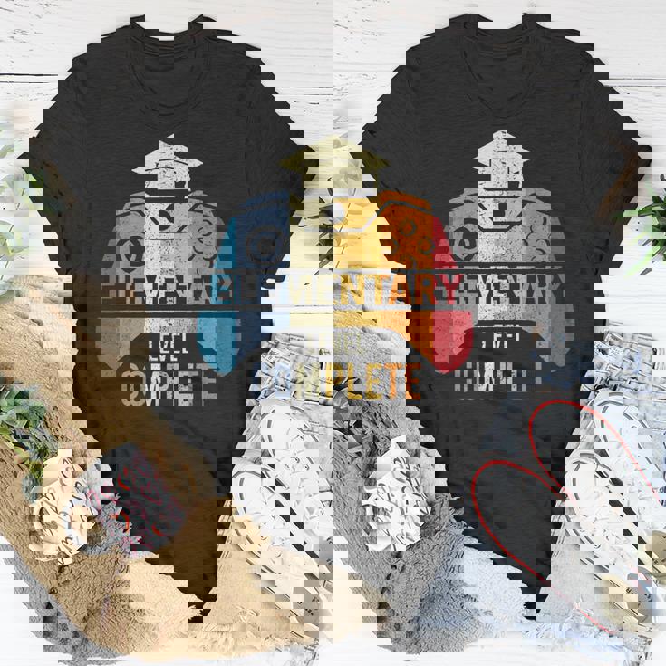 Elementary Level Complete Graduation Gamer Boys Kids Unisex T-Shirt Unique Gifts Elementary Level Complete Graduation Gamer Boys Kids Unisex T-Shirt Unique Gifts