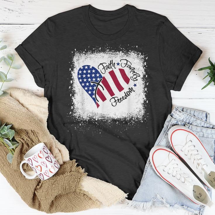 Faith Family Freedom Patriotic 4Th Of July Christian Girl Unisex T-Shirt Funny Gifts