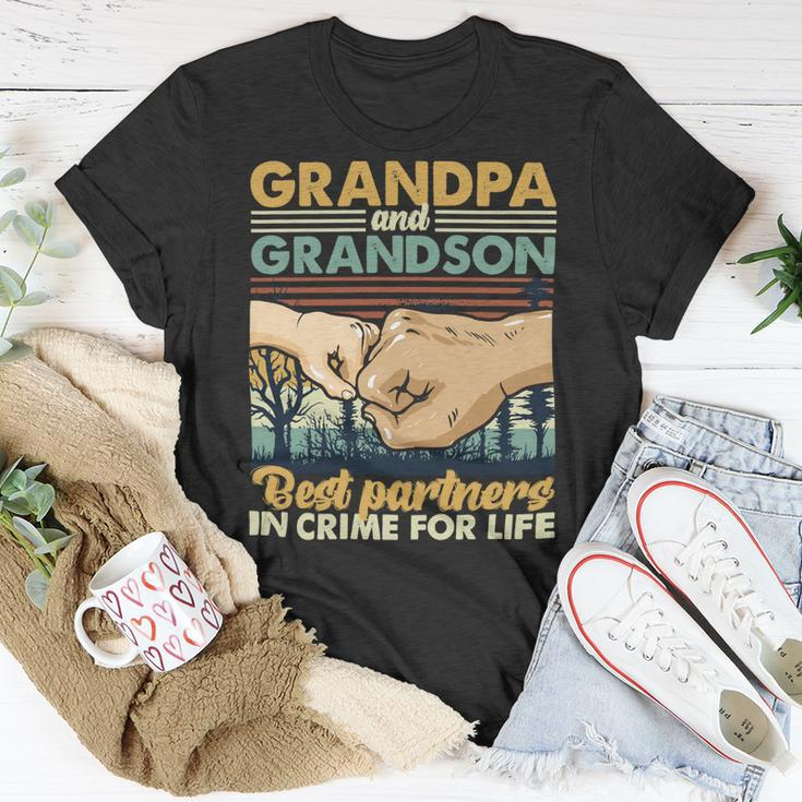 Father Grandpa And Grandson Best Partners In Crime For Life 113 Family Dad Unisex T-Shirt Unique Gifts