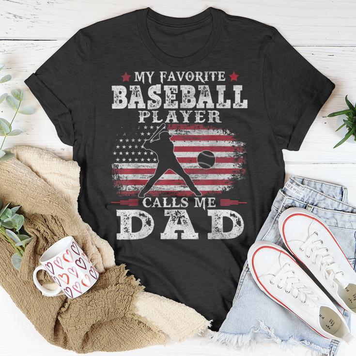 Favorite Baseball Player Calls Me Dad V2 Unisex T-Shirt Funny Gifts