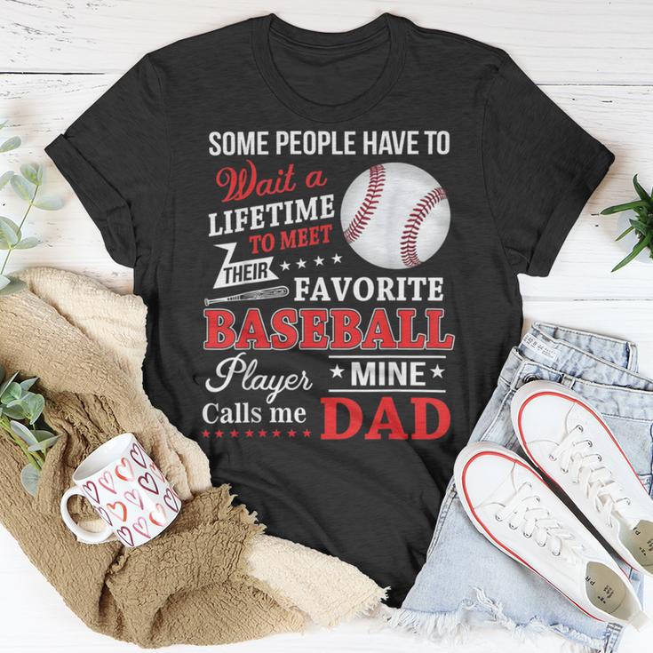 Favorite Baseball Player Calls Me Dad V3 Unisex T-Shirt Funny Gifts