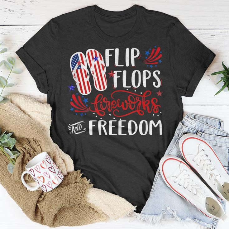 Flip Flops Fireworks And Freedom 4Th Of July V2 Unisex T-Shirt Unique Gifts