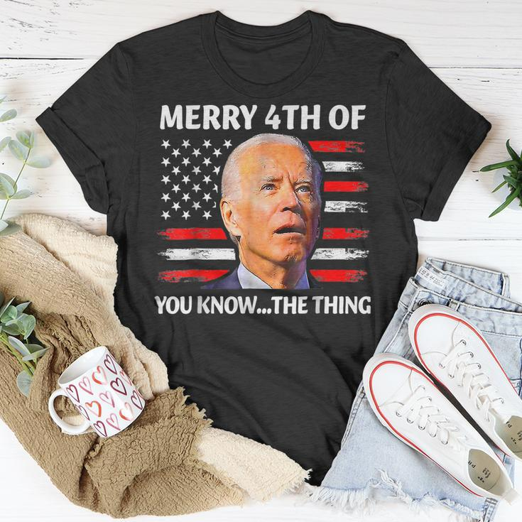 Funny Biden Confused Merry Happy 4Th Of You Know The Thing Unisex T-Shirt Unique Gifts
