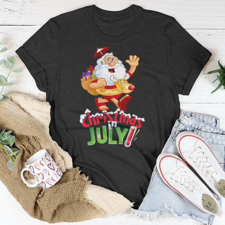 Funny Christmas In July Summer Reindeer Float Xmas Unisex T-Shirt Unique Gifts