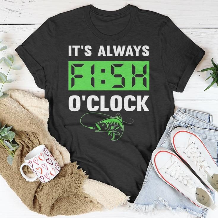 Funny Fisherman Tee. It's Fish O'clock. Funny Fishing Shirts