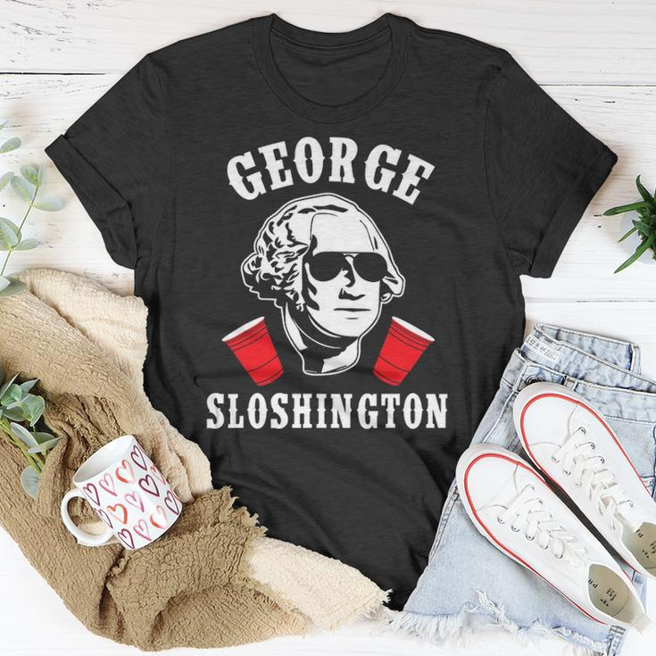 Funny George Sloshington 4Th Of July Aviator American Unisex T-Shirt Unique Gifts
