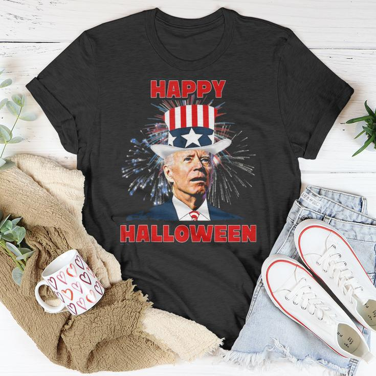 Funny Joe Biden Happy Halloween For Fourth Of July Unisex T-Shirt Unique Gifts