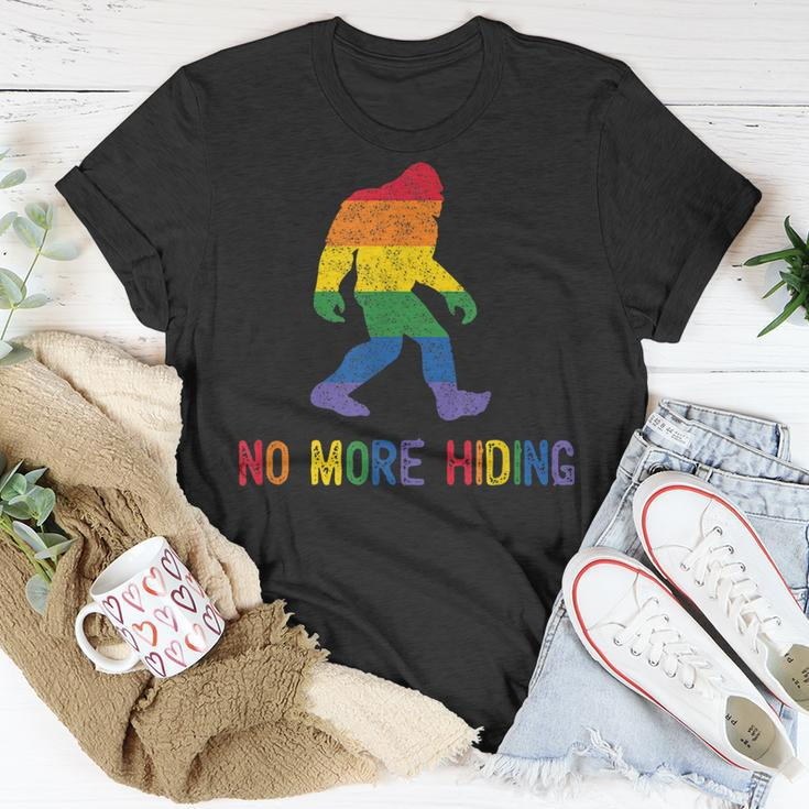 Gay Pride Support - Sasquatch No More Hiding - Lgbtq Ally Unisex T-Shirt Unique Gifts