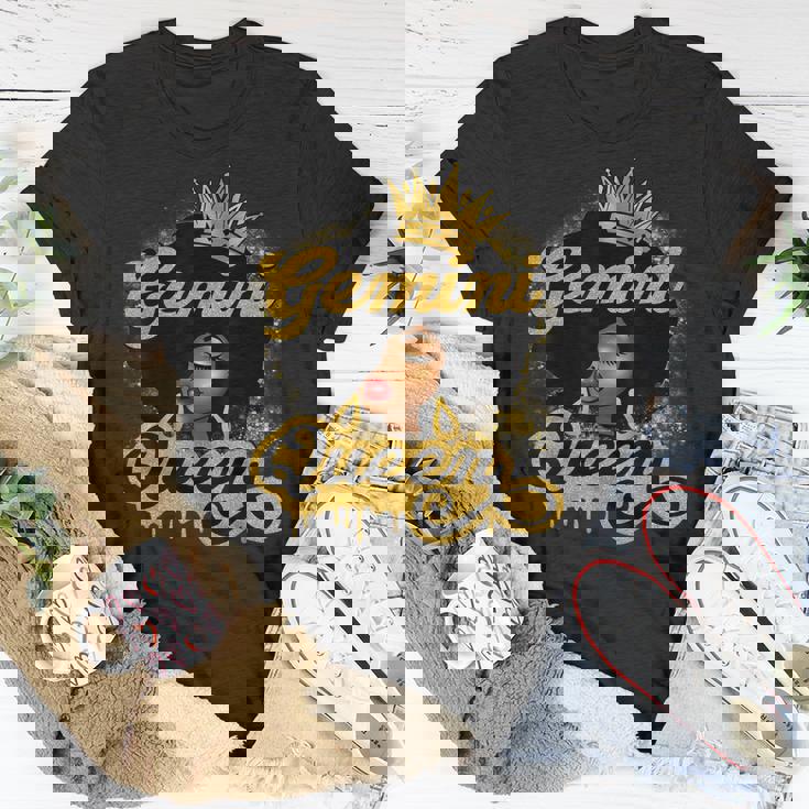 Gemini Queen Birthday Girl Afro Woman Black Queen Zodiac Unisex T-Shirt Personalized Gifts