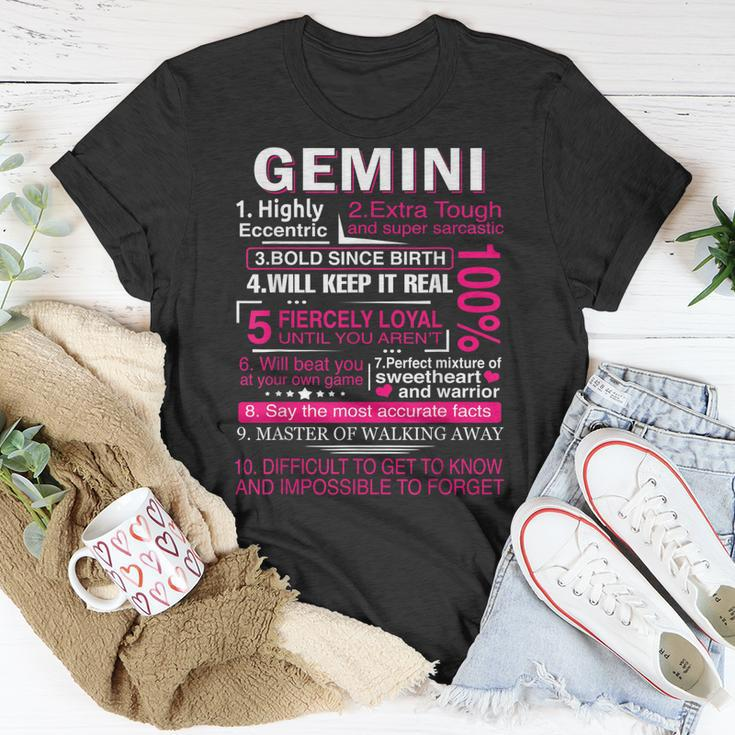 Gemini Zodiac Birthday Gift Girls Men Funny Saying Gemini Unisex T-Shirt Funny Gifts