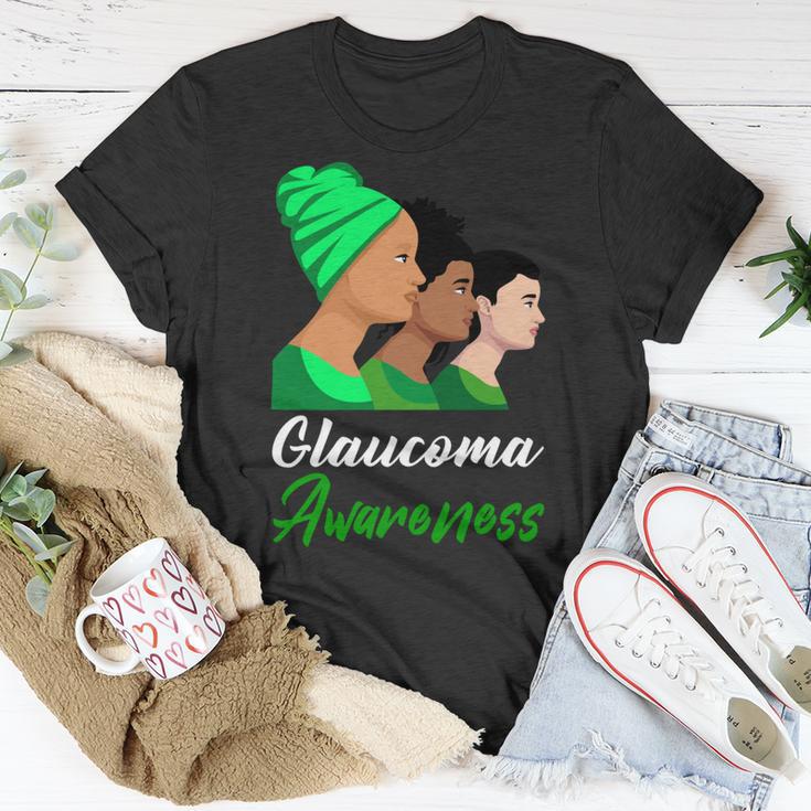 Glaucoma Awareness Green Women Glaucoma Glaucoma Awareness Unisex T-Shirt Funny Gifts