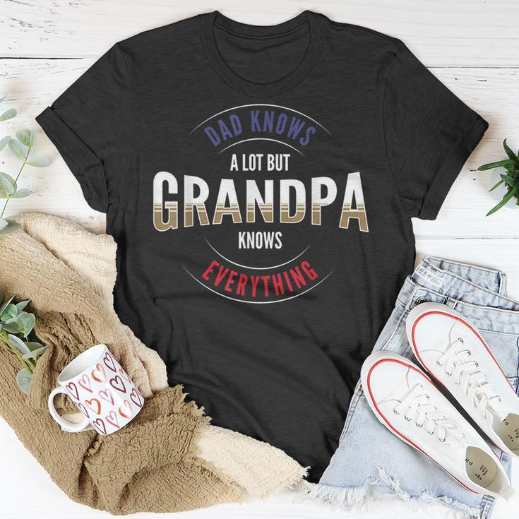 Grandpa Day Or Dad Knows A Lot But Grandpa Knows Everything T-shirt Personalized Gifts